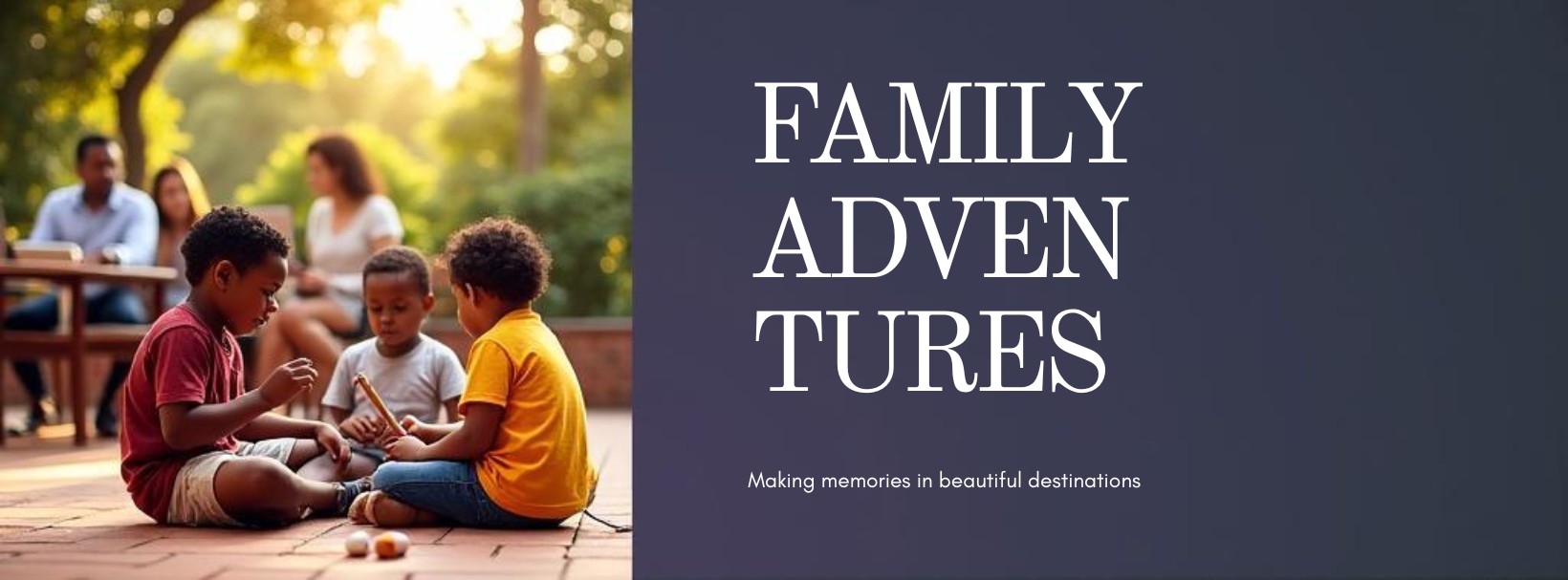 Children playing together outdoors at a worldschooling pop-up hub while parents work nearby